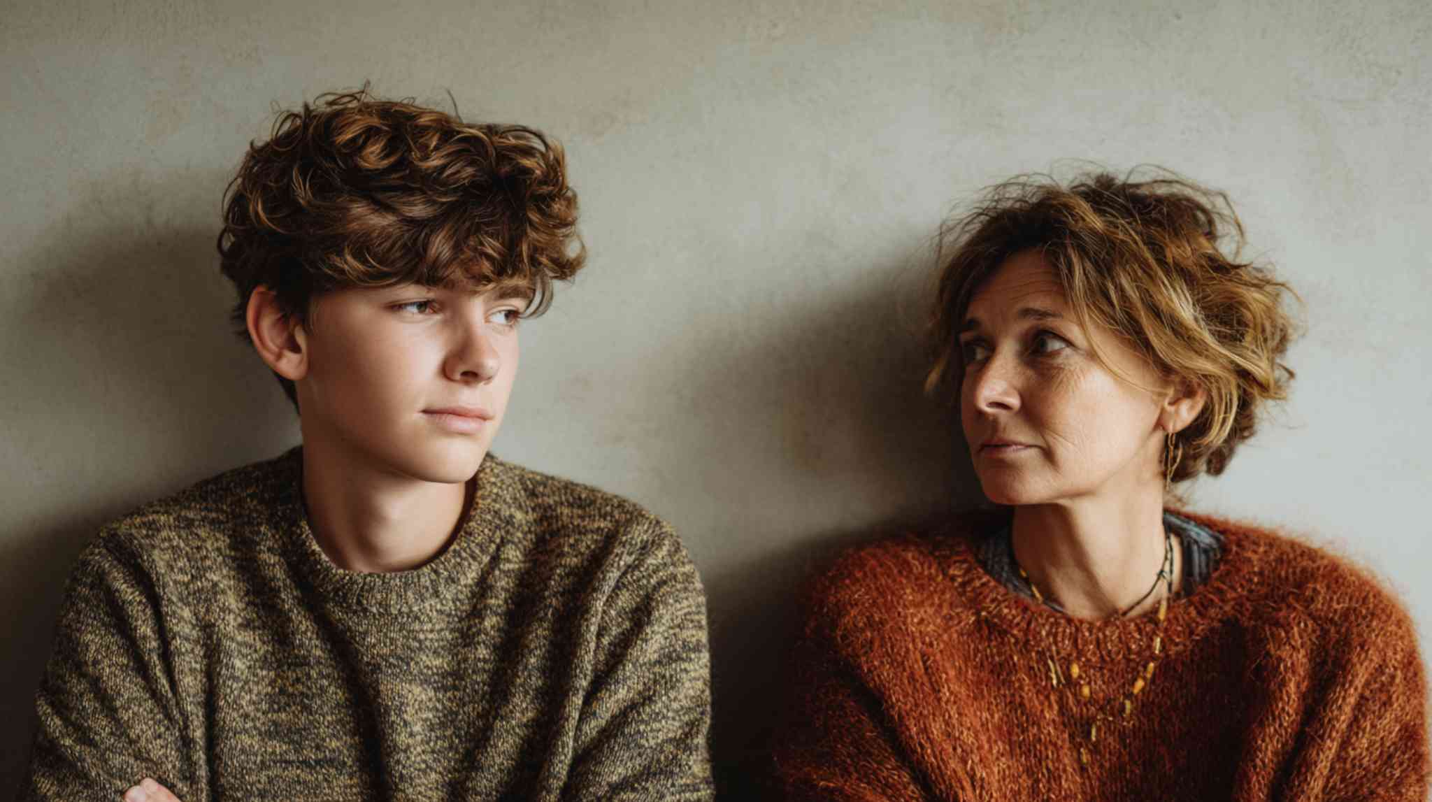 Does my teen need therapy — parent and teenage son sitting together during a quiet, thoughtful moment at home